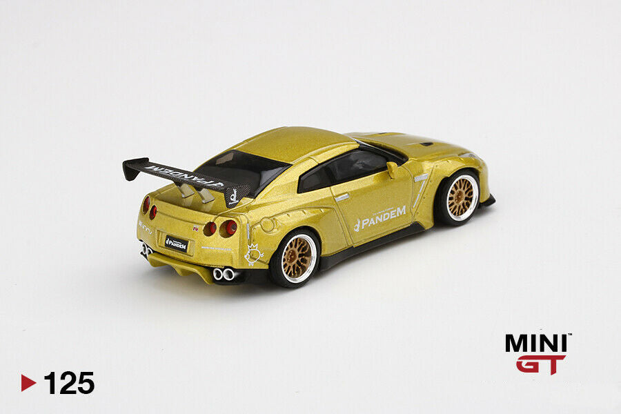 MINI GT #125 Pandem Nissan GT-R (R35) Cosmopolitan Yellow GT Wing