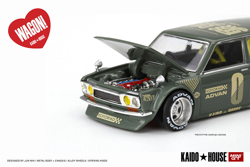 Kaido House x MINI GT Datsun KAIDO 510 Wagon Green RHD 010 – J