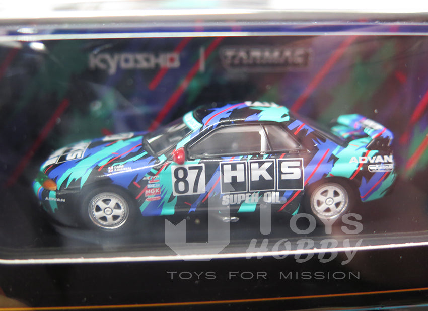 Kyosho x Tarmac Works 1/64 Nissan Skyline GT-R R32 HKS #87 with Oil Ca
