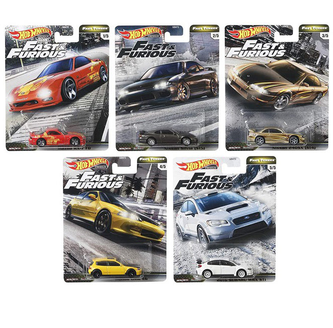 2020 Hot Wheels Fast and Furious Premium Fast Tuners Set of 5 – J