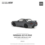 POPRACE 1:64 Nissan GT-R R32 Gun Grey Metallic