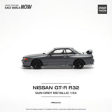 POPRACE 1:64 Nissan GT-R R32 Gun Grey Metallic