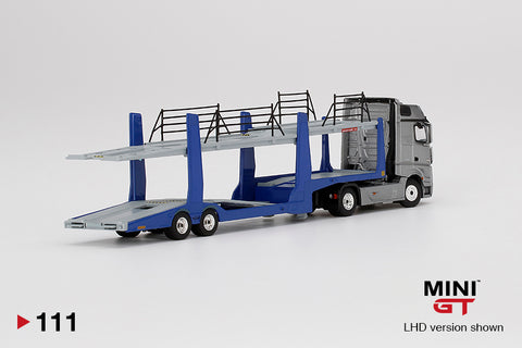 MINI GT #111 1:64 Mercedes Benz ACTROS with Car Carrier – J Toys Hobby