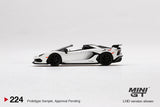 MINI GT #224 Lamborghini Aventador SVJ Roadster Bianco Canopus