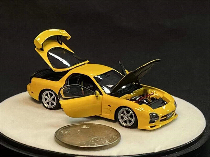 PGM 1/64 FD3S RX7 Yellow Luxury Box Limited Fully Open – J Toys Hobby