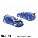 POPRACE 1:64 PANDEM HONDA CIVIC EG6 V1.5 METALLIC BLUE