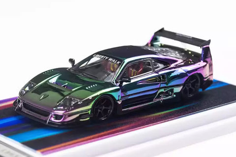 TOP ART 1:64 LBWK F40 Racing Sports Chameleon Chrome