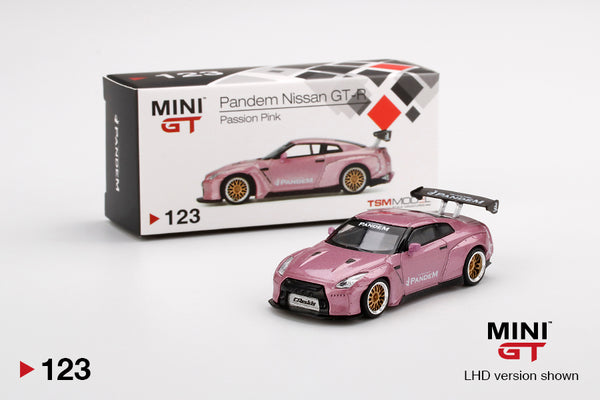 MINI GT #123 Pandem Nissan GT-R GT Wing Passion Pink LHD – J 