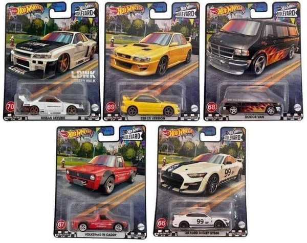 HOT WHEELS 2023 BOULEVARD sale MIX P CASE Shelby, Subaru,Skyline LBWK, SET OF 5 CARS