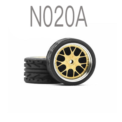 Alloy Wheels Pack with Rubber Tires 1/64 [N020A]