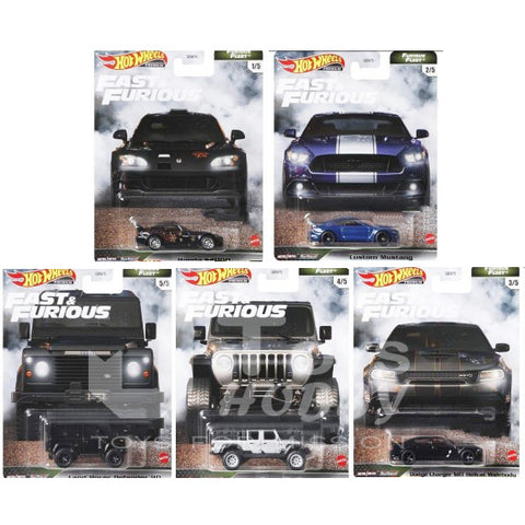 2021 Hot Wheels Premium Fast & Furious N Case F9 Fleet COMPLETE SET OF 5